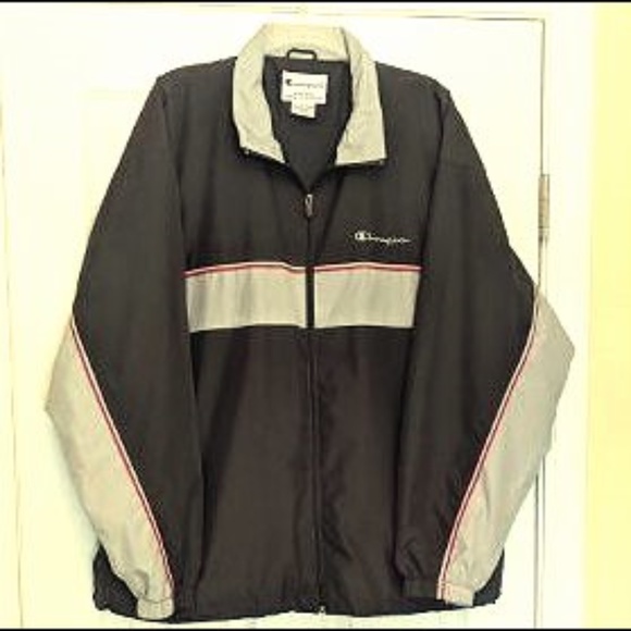 Champion Other - Men's Champion Windbreaker Jacket Black/Grey XL